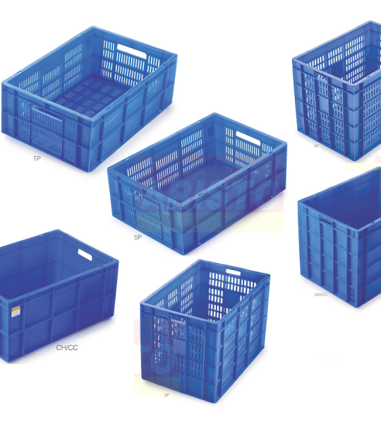 ARISTO Blue Flat Bottom Plastic Crates Series 600-400