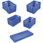 ARISTO Blue Flat Bottom Plastic Crates Series 400-300