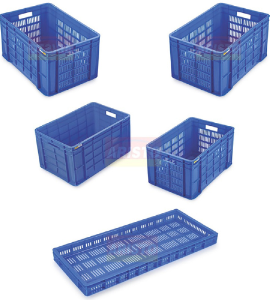 ARISTO Blue Flat Bottom Plastic Crates Series 400-300