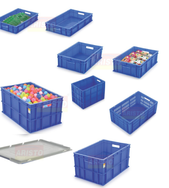 ARISTO Blue Flat Bottom Plastic Crates Series 500-325